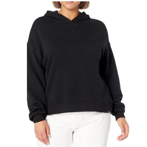Madewell MWL Airyterry Hoodie Womens 1X Black Cotton Sweatshirt - Picture 1 of 9